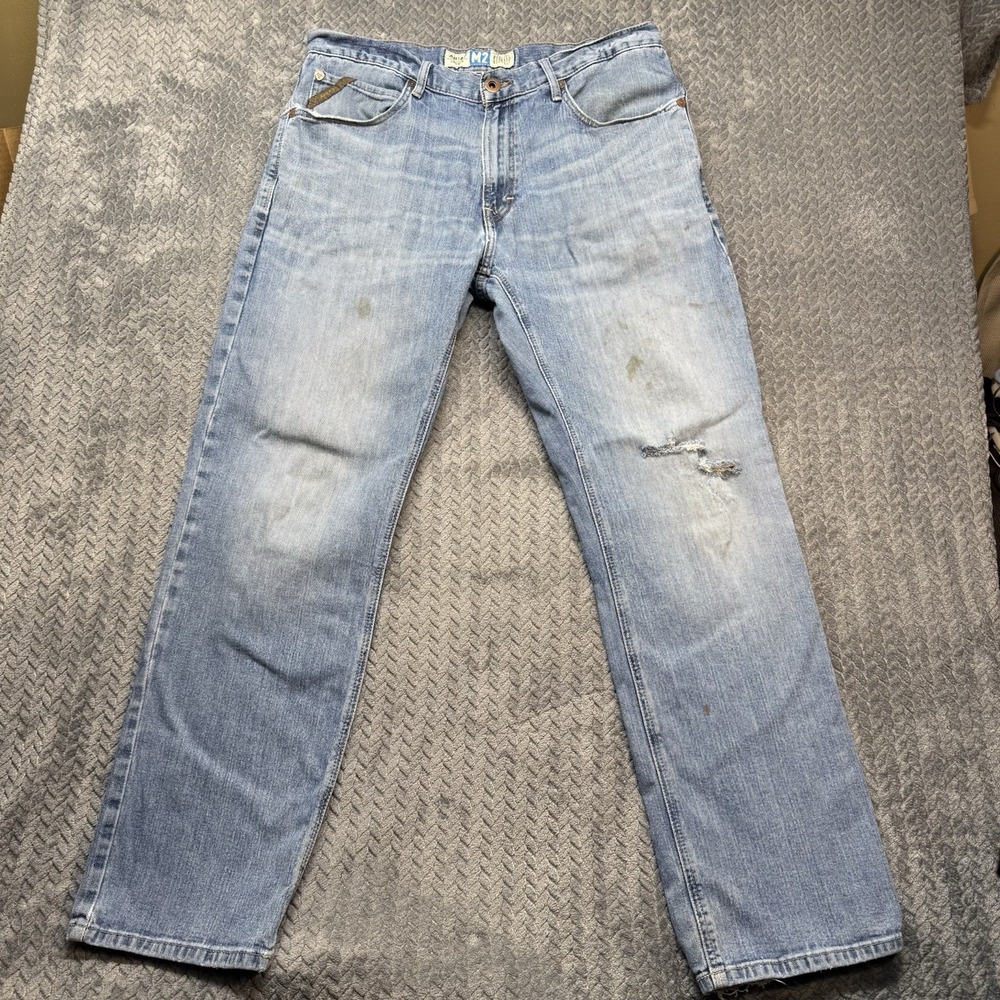 Ariat Men's M2 Legacy Boot Cut Jeans Distressed Faded 34x31.5 Western STAINS